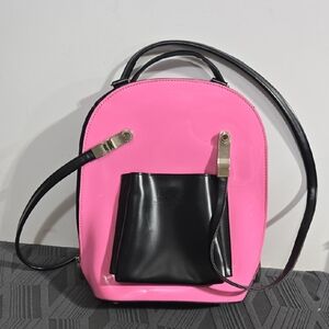 Beijo Stylish Pink and Black Women's Backpack Bag